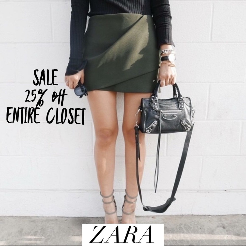 Zara Olive Green Mini Skirt